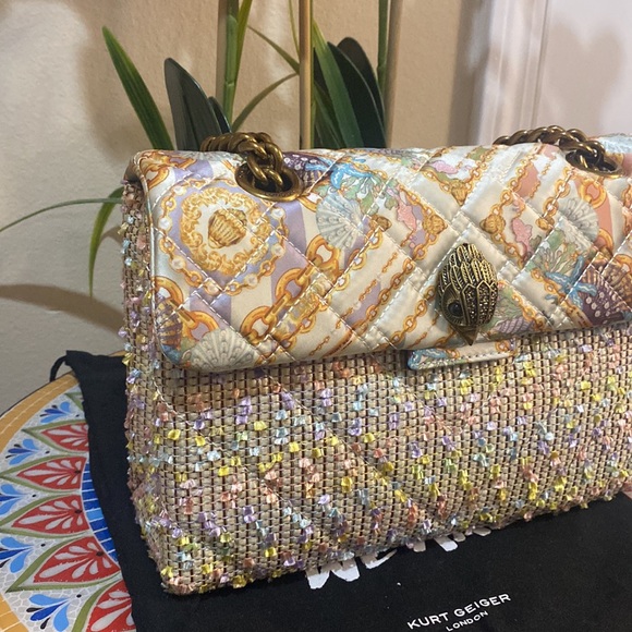 Kurt Geiger London Mixed fabric and raffia Crossbody bag - Picture 4 of 13